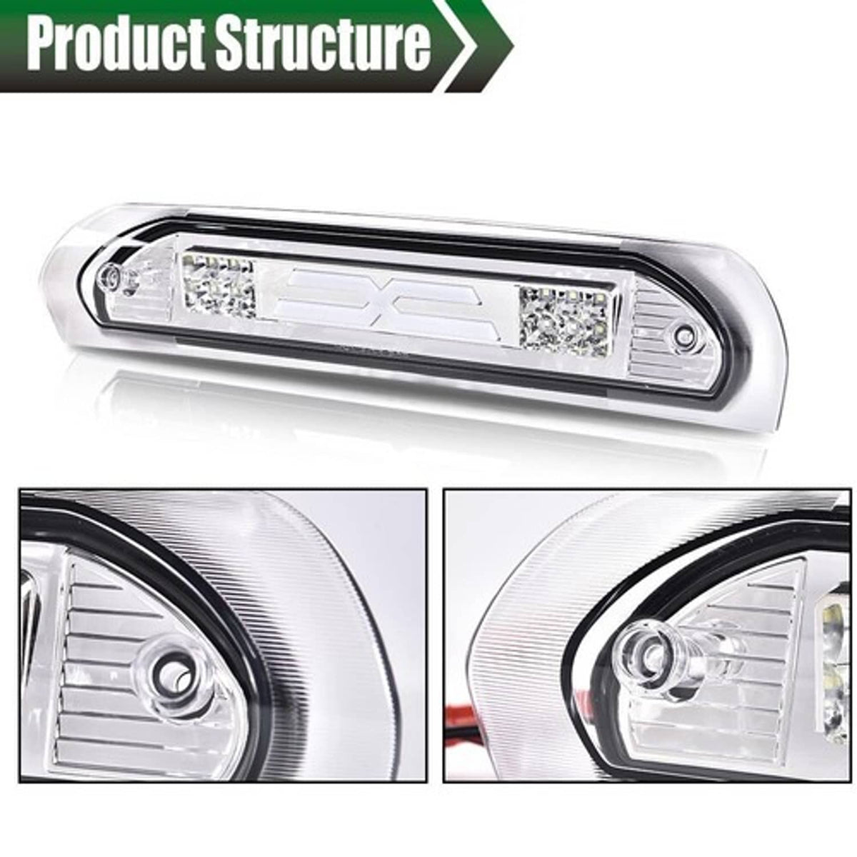 Solid Spare Fit For 02-09 Dodge Ram Truck Clear Lens Third 3rd Tail Brake Light Cargo Lamp