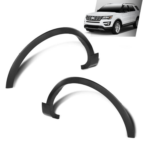 Solid Spare Front Left+Right Fender Flare Wheel Arch Molding Fit For 2016-2019 Ford Explorer