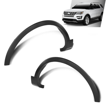 Solid Spare Front Left+Right Fender Flare Wheel Arch Molding Fit For 2016-2019 Ford Explorer