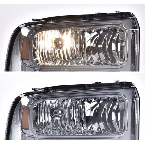 Solid Spare Fit For 99-04 Ford F250 F350 Super Duty Excursion Smoke Conversion Headlights