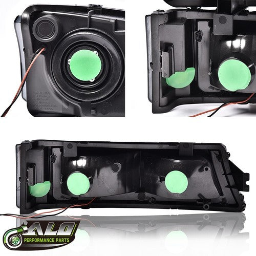 Solid Spare Fit For 03-07 Chevy Silverado Avalanche Smoke/Black LED DRL Headlights