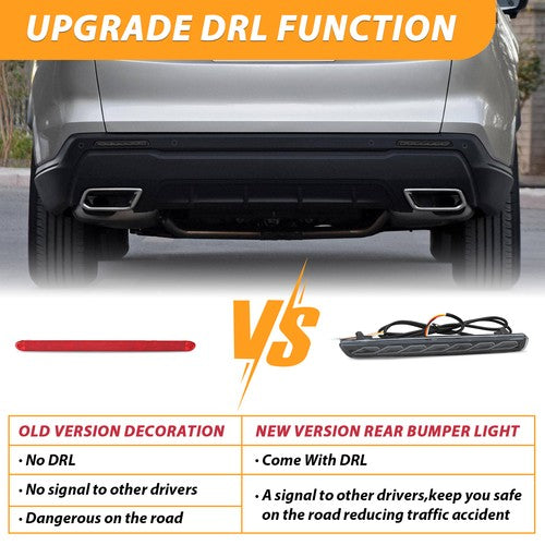 Rear Bumper LED Reflector Lights Pair For 2023 2024 Honda CR-V CRV Smoked Lens
