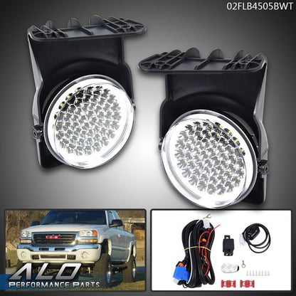 Solid Spare Fit For 03-06 GMC Sierra 1500 2500 3500 Left & Right LED Front Fog Lights