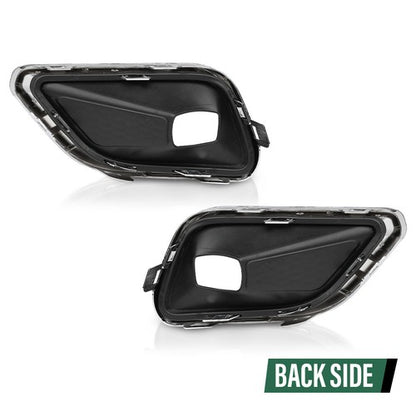 Solid Spare Fit For 2019-2020 Jeep Cherokee Front Bumper Fog Light Cover Bezel Left+Right