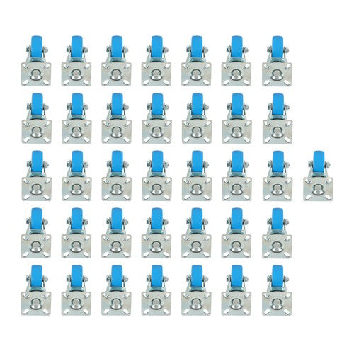 Solid Spare 36 Pack Caster Swivel Plate On Blue Polyurethane Wheels 2" Size Wheels No Brake