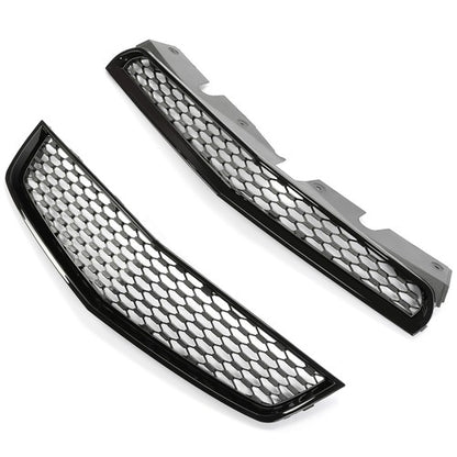 Solid Spare Black Front Upper & Lower Bumper Grille Honeycomb Style For 10-15 Chevy Equinox