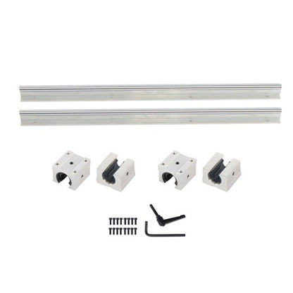 Solid Spare 2Pcs SBR12-500mm Linear Guide Rails with SBR12UU Bearing Blocks 4Pcs