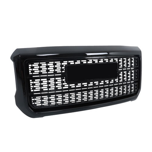 Solid Spare Front Upper Grille Gloss Black For GMC Sierra 2500HD 3500HD Denali 2015-2019