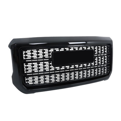 Solid Spare Front Upper Grille Gloss Black For GMC Sierra 2500HD 3500HD Denali 2015-2019