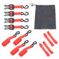 Solid Spare 4 Pcs Steel Ratchet Strap with S Hooks 1.6in*8ft Fracture Strength 5208lbs Red