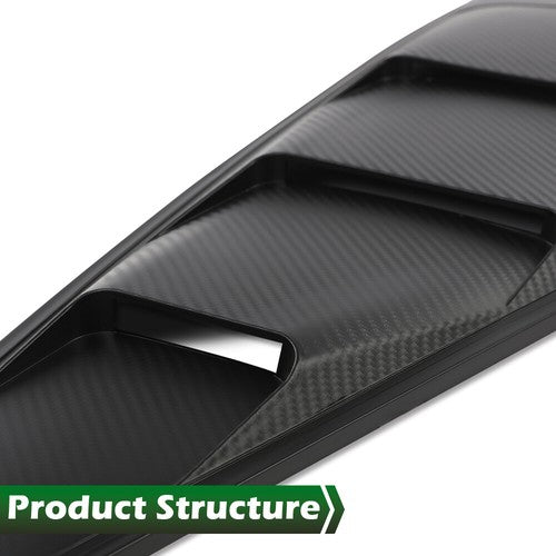 Solid Spare Fit For 05-14 Ford Mustang GT 1/4 Quarter Side Window Louver Cover Carbon Look