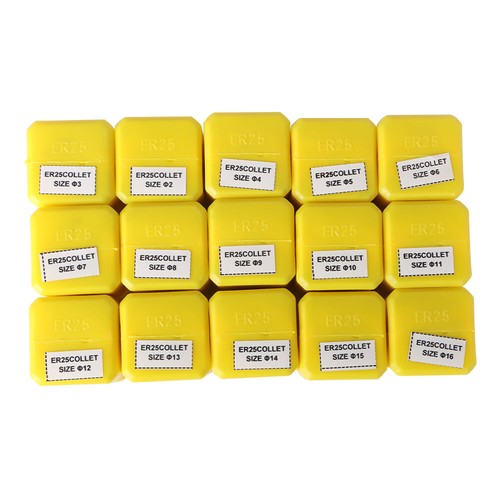Solid Spare ER25 15Pcs Spring Collet 2MM to 16MM Set For CNC Engraving Machine Milling Lathe