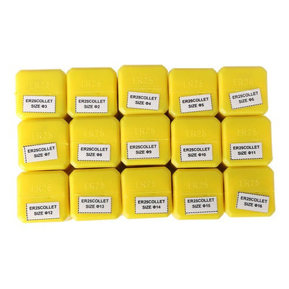 Solid Spare ER25 15Pcs Spring Collet 2MM to 16MM Set For CNC Engraving Machine Milling Lathe