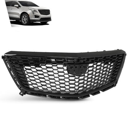 Solid Spare Front Bumper Grille Upper Grill Gloss Black Fit For 2017-2021 Cadillac XT5