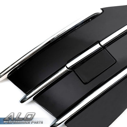 Solid Spare Fit For 2013-2016 Ford Escape Front Lower Bumper Grille Grill Kit W/ Chrome Trim
