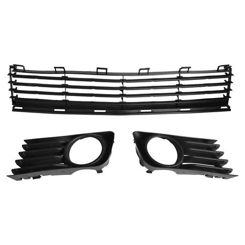 Front Lower Grille & Pair Fog Light Covers W/ Hole For Toyota Prius 2004-2009