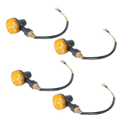 Solid Spare For Yamaha Kawasaki Honda 4X Motorcycle Turn Signals Blinker Light Black Amber