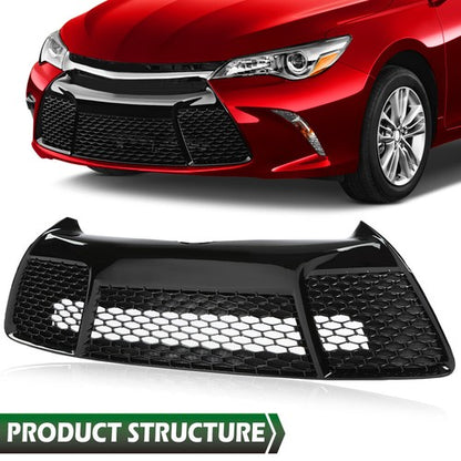 Solid Spare Fit For 2015-2017 Toyota Camry SE XSE Sport Front Bumper Lower Grille Black