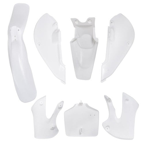 Solid Spare White Plastic Fender Fairing kit For Kawasaki KX 65 KLX 110 DRZ110 Suzuki RM65