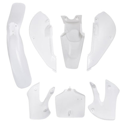 Solid Spare White Plastic Fender Fairing kit For Kawasaki KX 65 KLX 110 DRZ110 Suzuki RM65