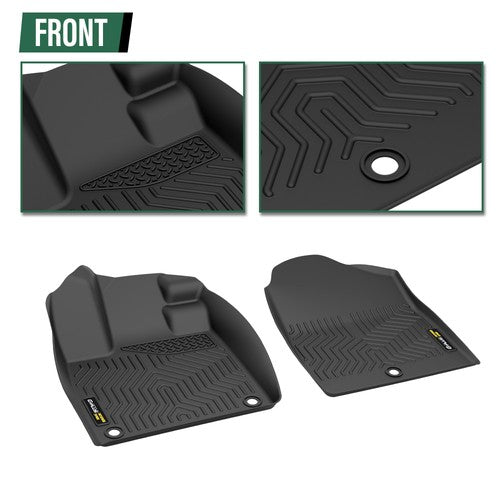 Solid Spare Fit For 23-24 Honda Pilot TPE Floor Mats All Weather Front Rear Row Carpet Liner