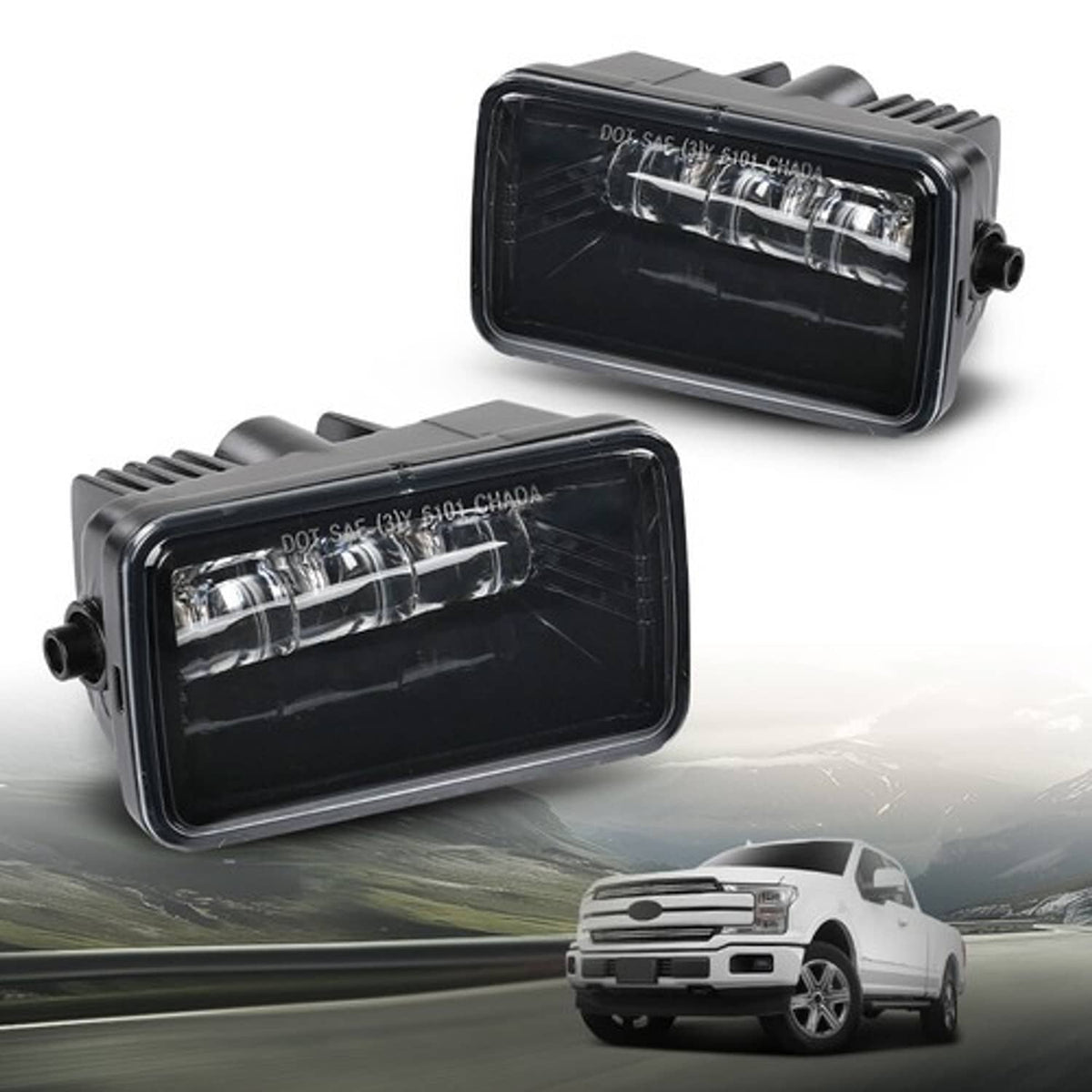Solid Spare Upgrade LED Fog Lights Fit For 2015-2020 Ford F150 4 Inch LED Fog Light Assembly