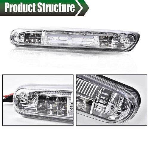 Solid Spare Fit For 07-2014 Chevy Silverado GMC Sierra Clear LED 3rd Brake Light Cargo Lamp