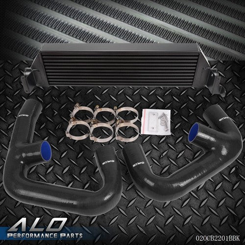 Solid Spare Intercooler Upgrade Kit + Silicone Hose Black Fit For Volkswagen Golf R GTI MK7