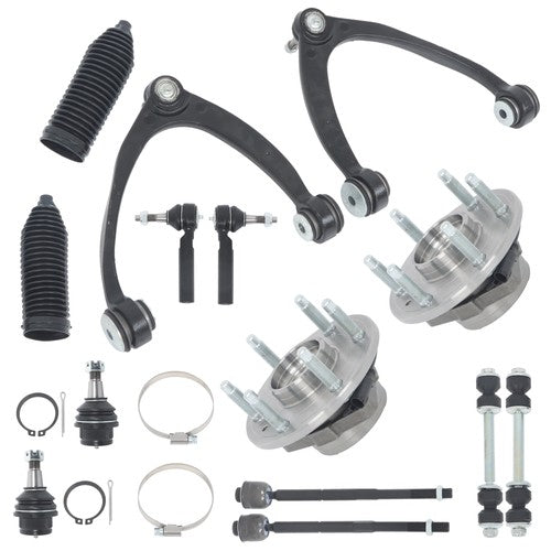 Solid Spare For Chevy Silverado 1500 07-13 Front Wheel Hub Bearings Upper Control Arm 14pc