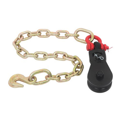 Solid Spare 2Ton 3" Sheave Snatch Block with Swivel Shackle for 3/8" Wire Rope 2ft G70 Chain