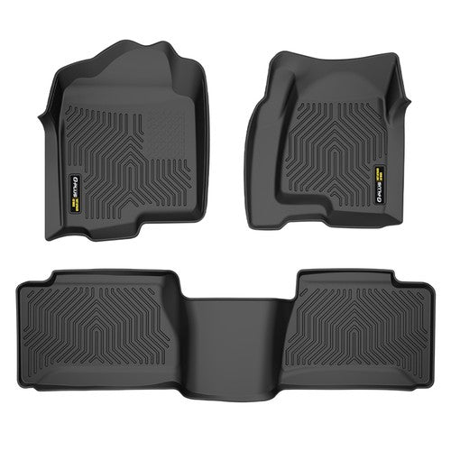 Solid Spare TPE Floor Mats Liners Fit For 1999-2006 Chevy Silverado/GMC Sierra Extended Cab