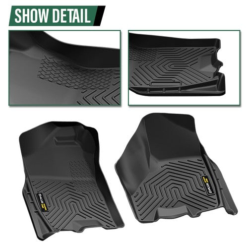 Solid Spare TPE Floor Mats Fit For 2013-2018 Dodge Ram 1500 2500 3500 Crew Cab All Weather