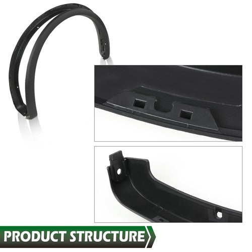 Solid Spare Fit For 2015-2017 Ford F-150 Textured Factory Style Wheel Fender Flares 4pcs