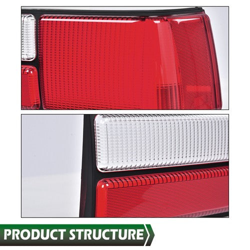 Solid Spare Fit For 87-93 Ford Mustang Fox Body LX Style Tail Light Lens Left+Right