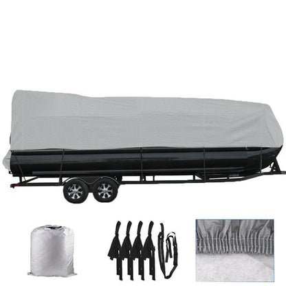 Solid Spare Waterproof 21-24ft Boat Cover Trailerable Pontoon Dust Resistant Gray