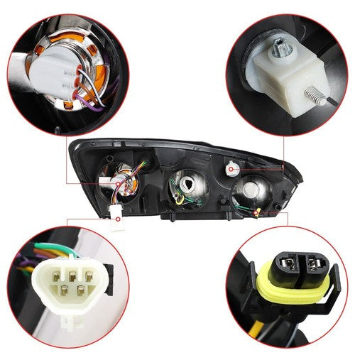 Solid Spare Driver + Passenger Side Headlights Headlamps Halogen For Chevy Malibu 2004-2008