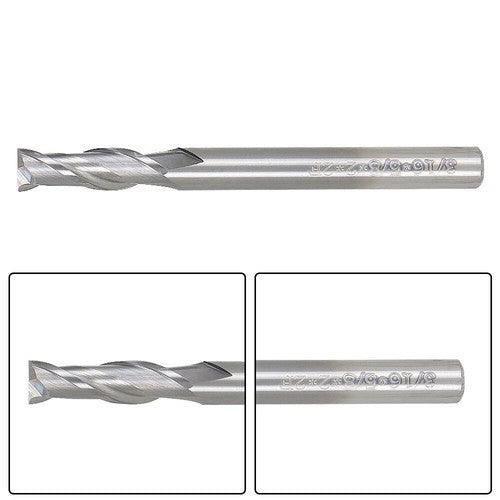 Solid Spare 5 PCS 2 FLUTE CARBIDE END MILL 5/8" LENGTH OF CUT 2" OVERALL LENGTH 3/16"