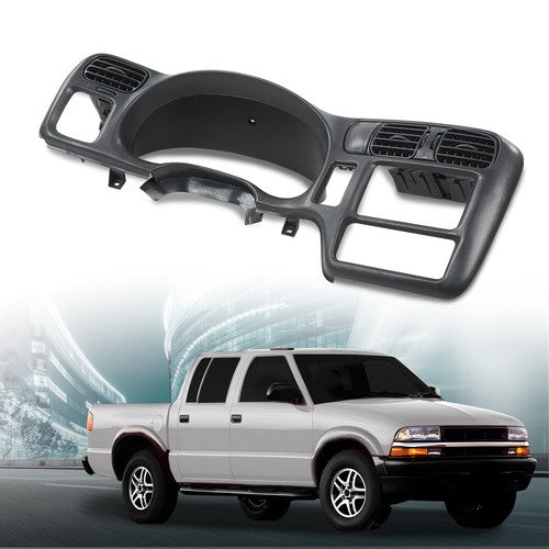 Solid Spare Double Din Dash Radio Cluster Bezel Gray Fit For 98-05 S10 Blazer Jimmy Sonoma