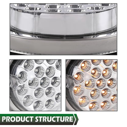 Solid Spare 1Pcs Clear Amber Lens Watermelon (19 LED) Marker Turn Signal Light Universal