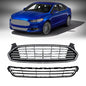 Solid Spare New For Ford Fusion 2013-2016 2pcs Chrome Grill Front Upper & Lower Grille Kit