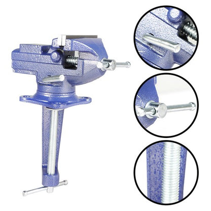 Solid Spare For Workbench 3.2"- Multi-Functional Portable 360° Swivel Base 2-In-1 Bench Vise