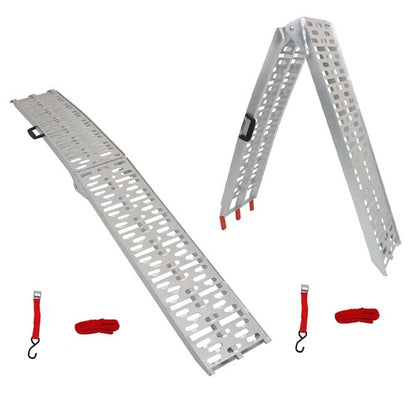 Solid Spare 2pcs ATV UTV 7.5' Aluminum Folding Loading Ramps For Truck Motorcycle Lawn Mower