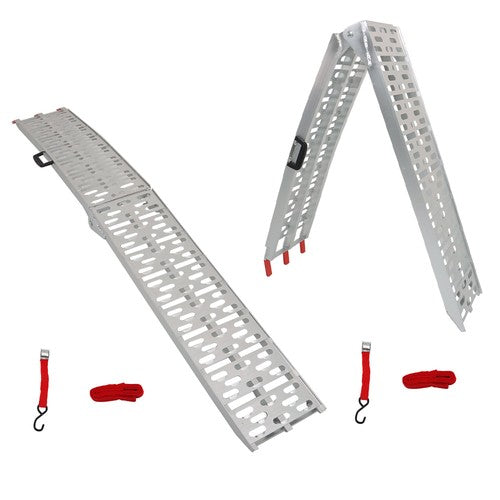 Solid Spare 2pcs ATV UTV 7.5' Aluminum Folding Loading Ramps For Truck Motorcycle Lawn Mower
