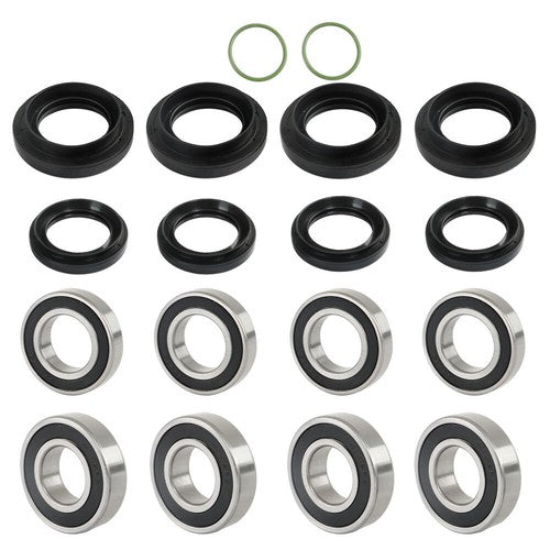 Solid Spare Fit For Yamaha Rhino 450 660 700 2011 New Front Rear Wheel Bearings Seals Kits
