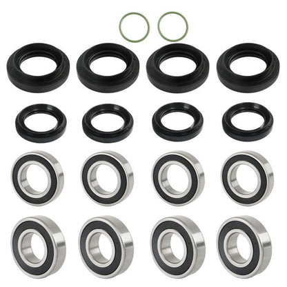 Solid Spare Fit For Yamaha Rhino 450 660 700 2011 New Front Rear Wheel Bearings Seals Kits