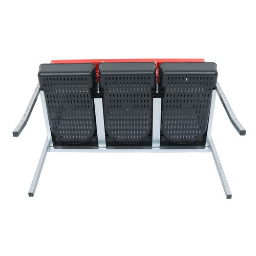 Solid Spare 3 Hole Chicken Egg Nesting Boxes With Metal Legs Chicken Laying Box Red