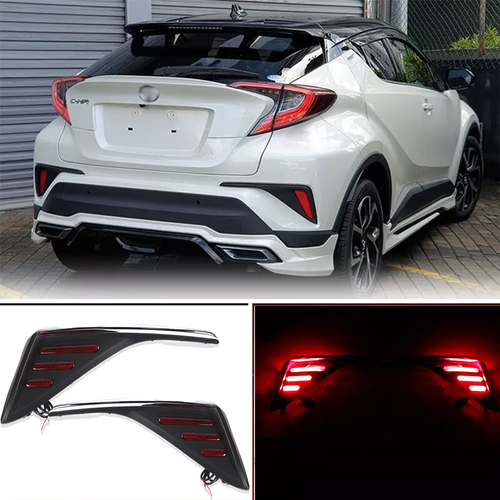 For 2016-2021 Toyota CHR C-HR Pair Rear Bumper Reflector Brake Light Lamp Pair