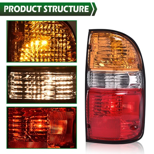 Solid Spare Pair Tail Lights Brake Lamps Assembly w/ Bulbs Fit For 2001-2004 Toyota Tacoma