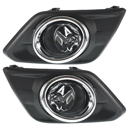 Solid Spare For 2014-2016 Nissan Rogue Clear Fog Lights Kit with Switch Bulbs Bezel Wiring