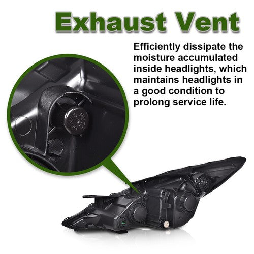 Solid Spare Fit For 2011-2014 Hyundai Sonata Chrome Housing Projector Headlights Assembly